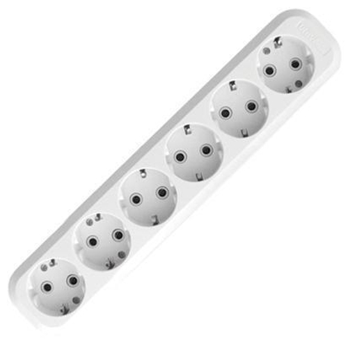 Колодка 6 с/з пластик белый UNIVersal