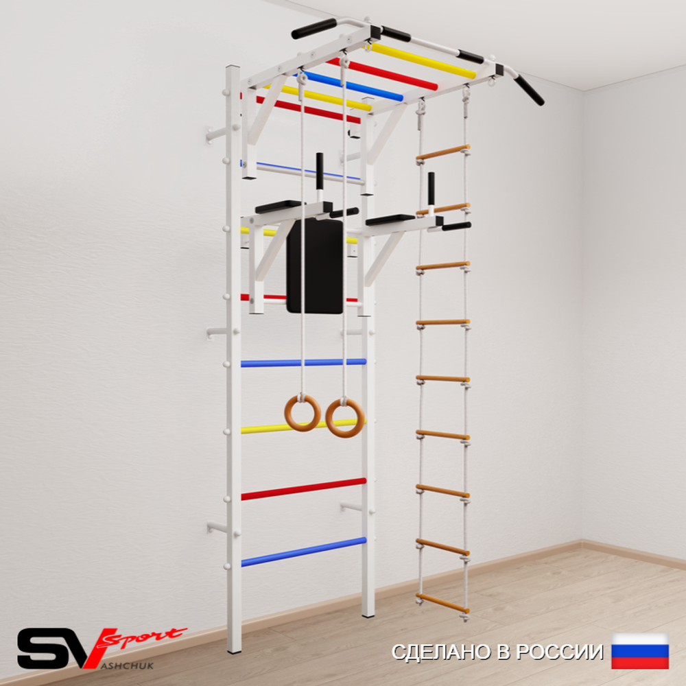 Шведская стенка Sv Sport 548 (Турник рукоход/Брусья/Кольца/Лестница)
