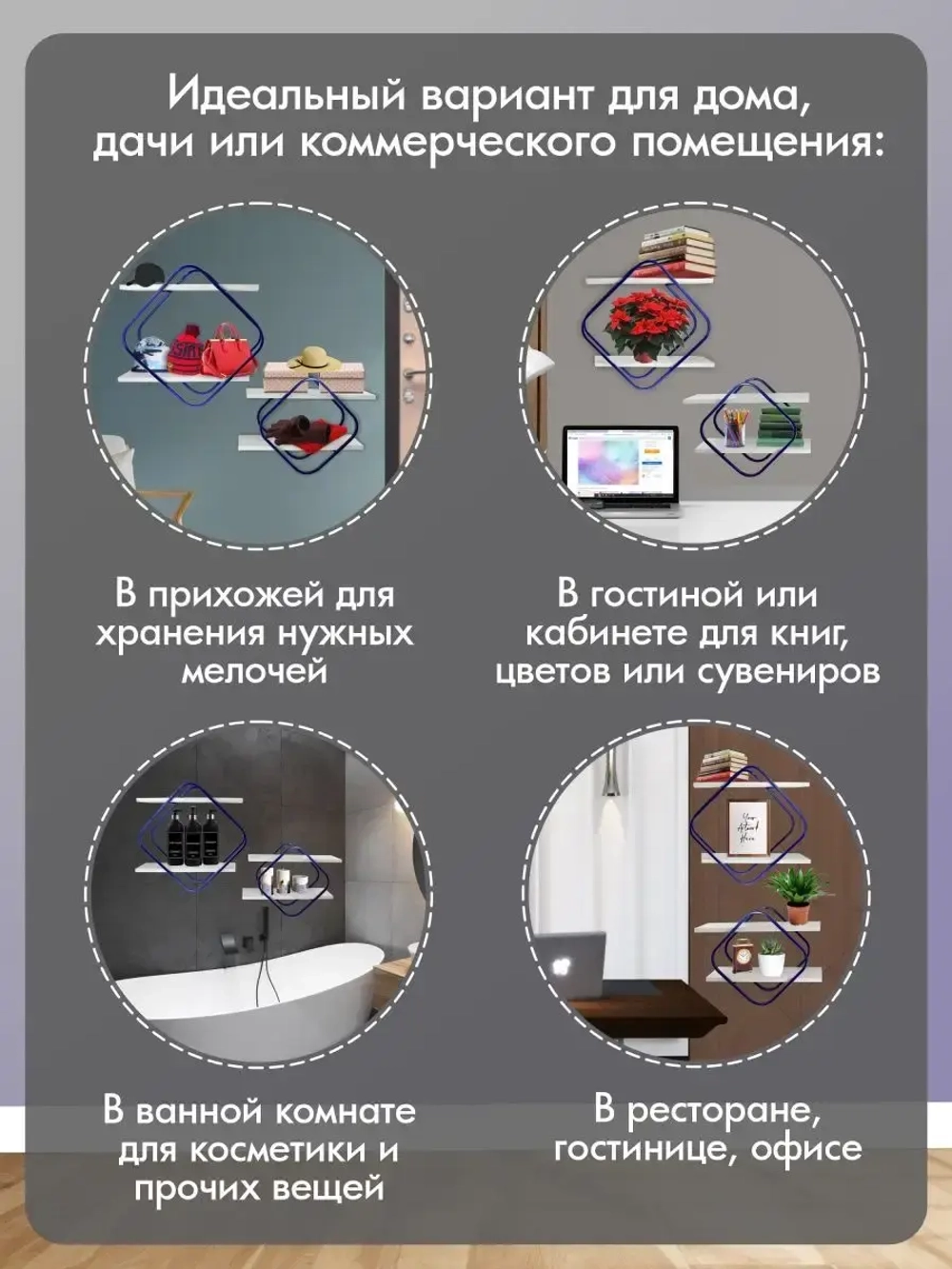 Комплект полок Ромб-2 синий