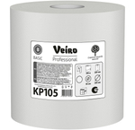 Полотенца бумажные с центральной вытяжкой Veiro Professional Basic KP105, 1-слойные, белые, 300 метров, 6 рулонов в упаковке