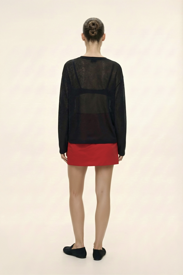 Лонгслив из трикотажа прямого силуэта