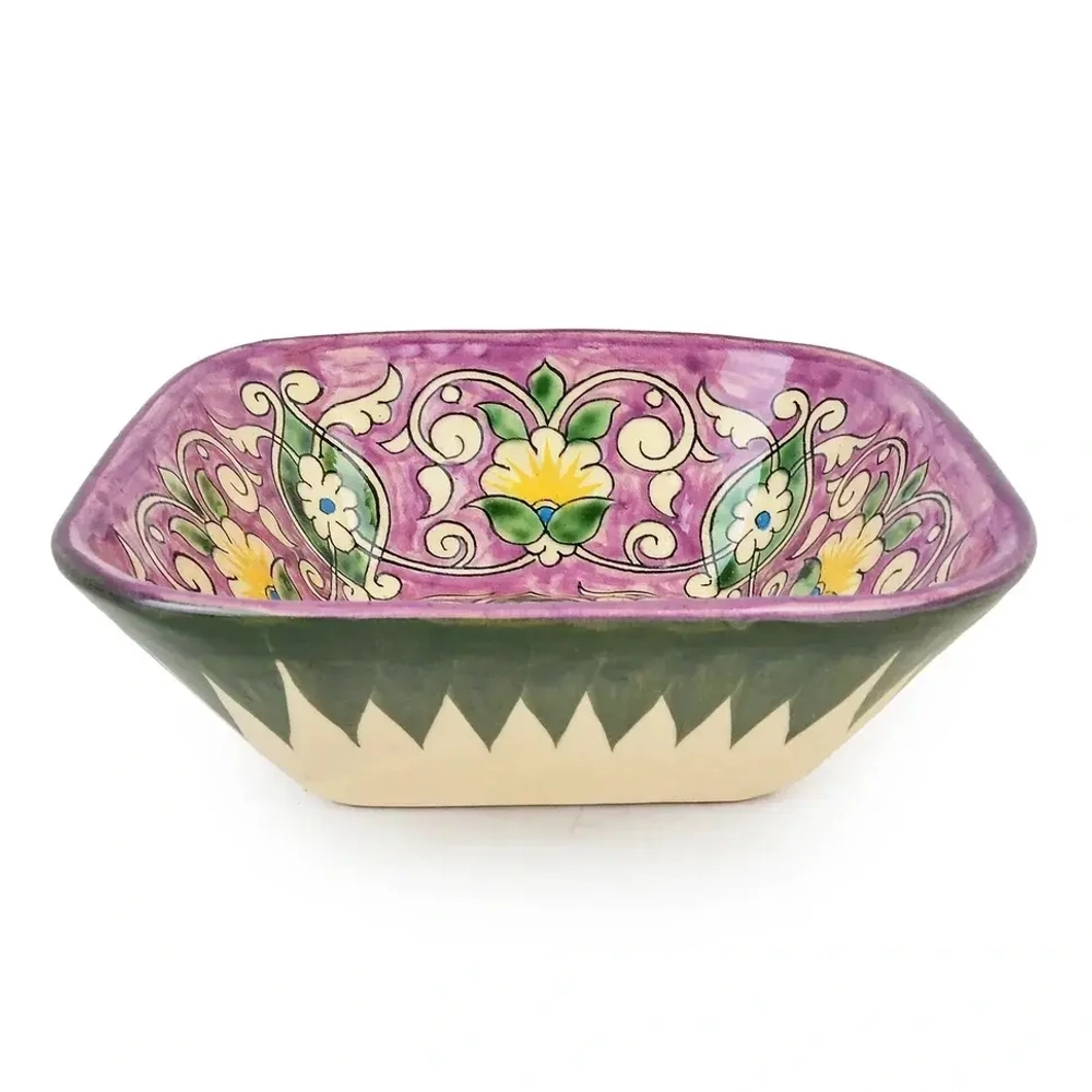 Салатница квадратная Риштанская Керамика 13 см, Qora galam