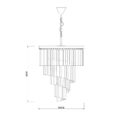 Люстра Helix black/clear