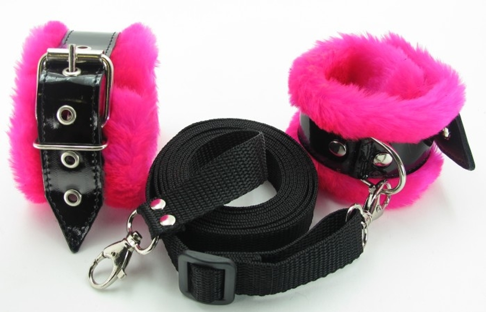 Набор на кровать с розовым мехом BDSM Light 760007ars