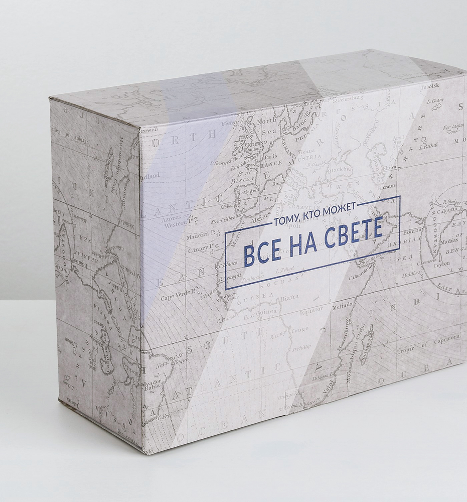 Коробка складная одиночная Прямоугольник «Тому, кто может все на свете», 30*23*12 см, 1 шт.