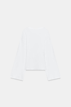 ZARA ПРИТАЛЕННАЯ ФУТБОЛКА SUPIMA®, БЕЛЫЙ