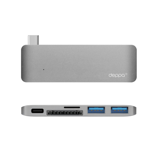Мультипорт Deppa 72217 Type-C to 2xUSB 3.0 Type-C Card Reader