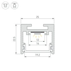 Профиль SL-LINE-2522-2500 BLACK (Arlight, Алюминий) 033737