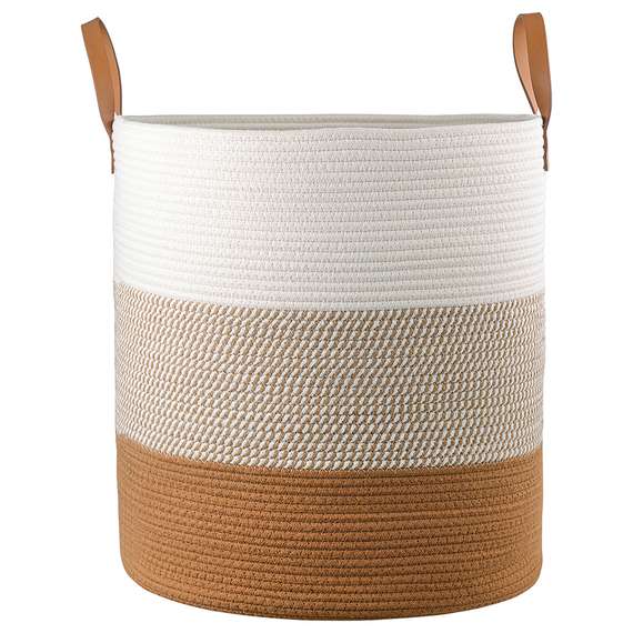 Корзина для хранения moen D45х50 см, бежевая/горчичная