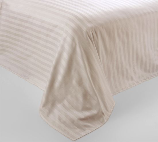 Двуспальный с европростынёй комплект постельного белья Профитроли Страйп-сатин 2 нав.