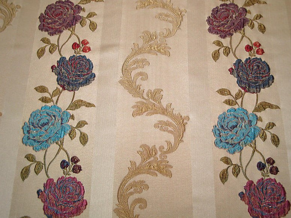 Жаккард Букет полоса большая лазурь