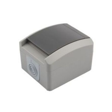 Розетка одноместная INDUSTRIAL IP54 с/з, о/у серая KRANZ