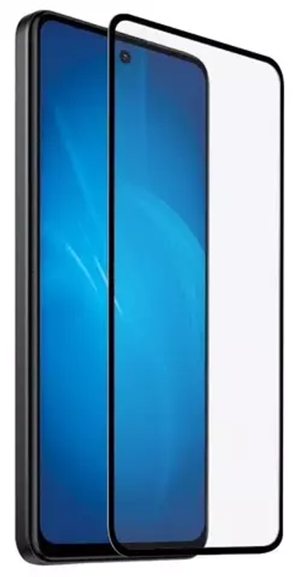 Закаленное стекло с цветной рамкой (fullscreen+fullglue) для Poco F4 (5G) DF poColor-10 (black)