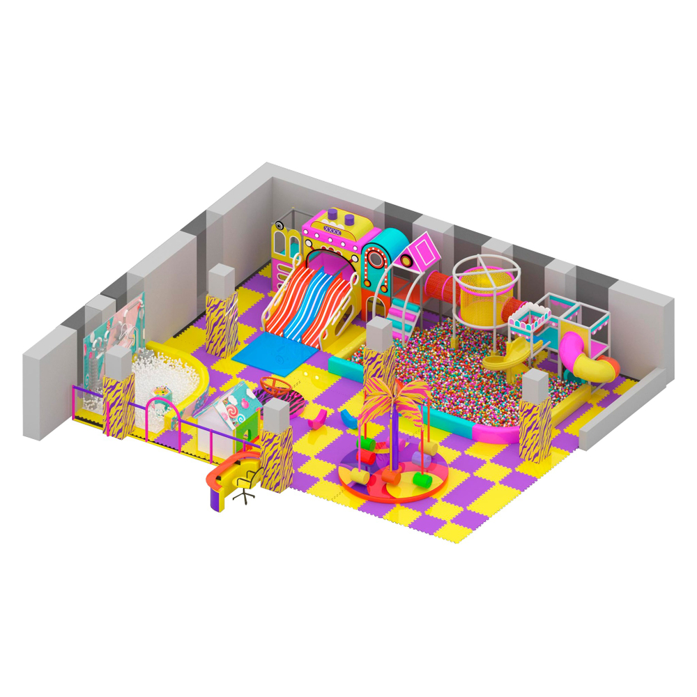 Детский игровой лабиринт «Сладкая радуга» 100 м²