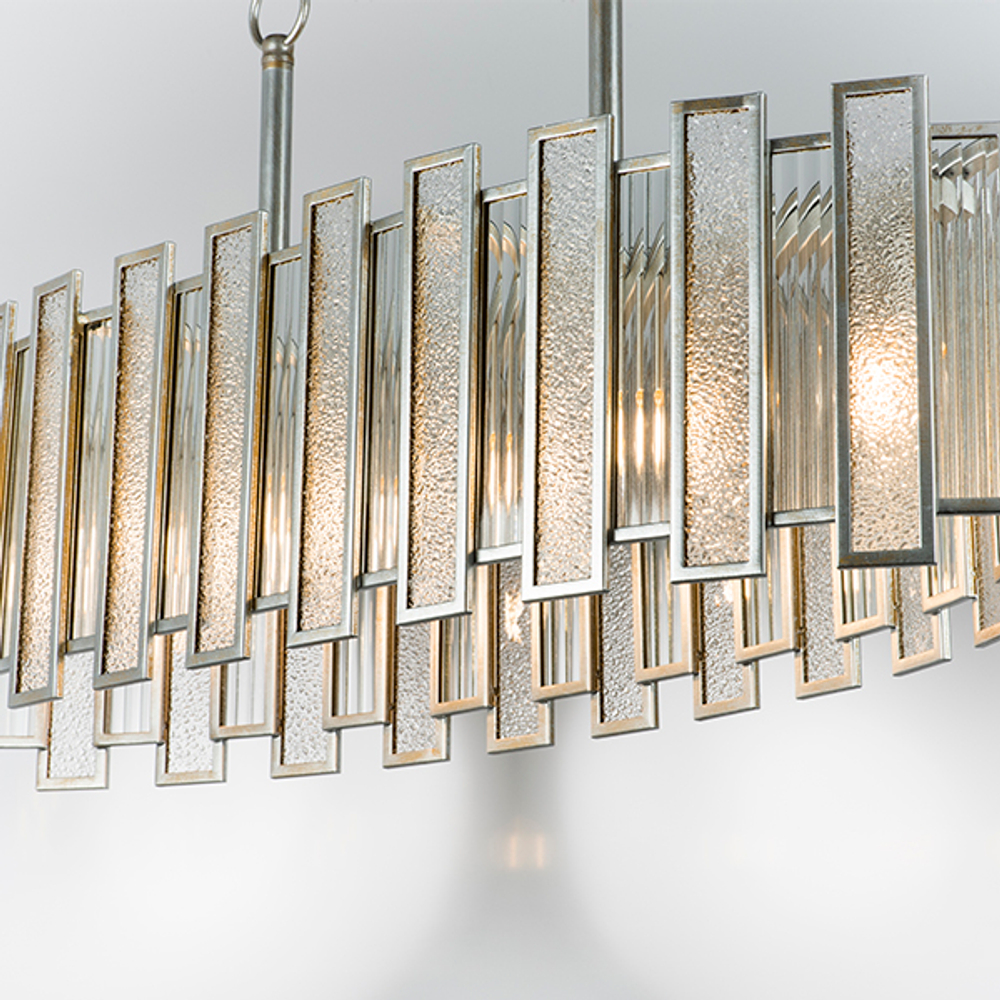 712164 Люстра AGAVE 6х40W E27 СЕРЕБРО С ПАТИНОЙ/ПРОЗРАЧНЫЙ