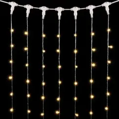 Светодиодный занавес с колпачком 2*3 м., 600 теплых белых LED ламп, прозрачный провод ПВХ, IP65, LTC (PCL602CAP-10-2WW)