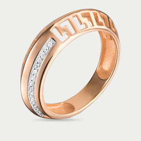 Кольцо для женщин из розового золота 585 пробы с фианитами (арт. К5129)