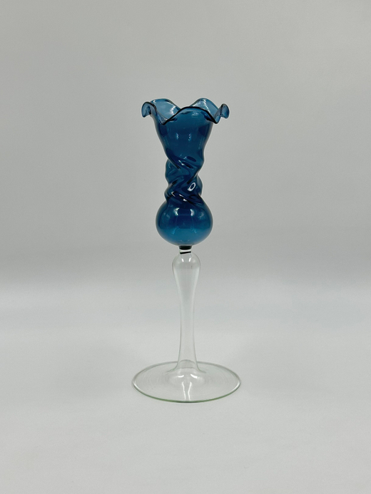 Ваза тёмно-синяя на ножке Лауша