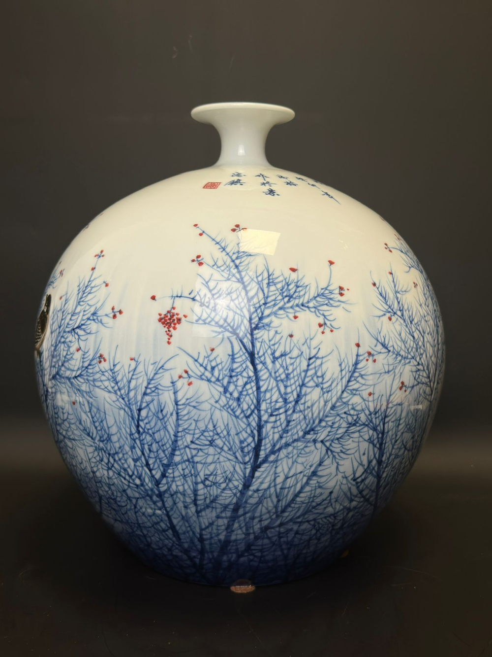 Большая китайская ваза с птицами