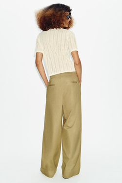 ZARA КАРДИГАН С КОРОТКИМИ РУКАВАМИ, ВАНИЛЬНЫЙ