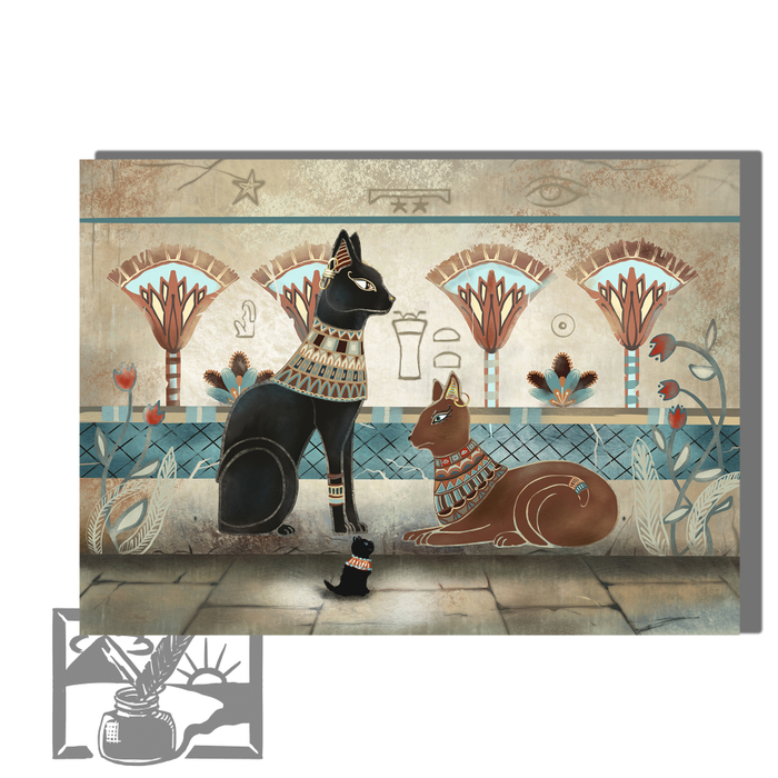 Открытка почтовая "Египетские кошки"