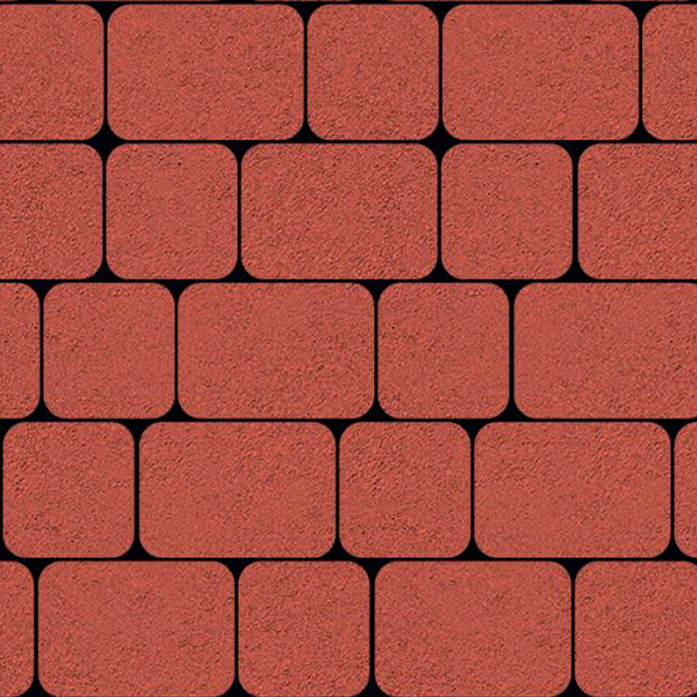ТРОТУАРНАЯ ПЛИТКА КЛАССИКО - А.1.КО.4 СТАНДАРТ КРАСНЫЙ, КОМПЛЕКТ ИЗ 2 ВИДОВ ПЛИТ