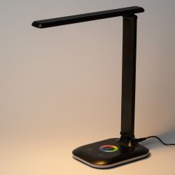 Настольный светильник ЭРА NLED-502-11W-BK светодиодный с RGB ночником черный