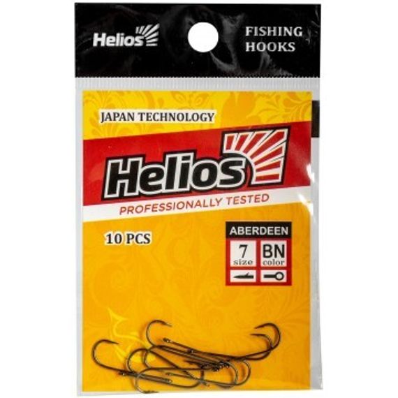 Крючок Aberdeen с кольцом № 7 цвет BN (10шт) Helios (HS-AB-BN-9968-7)