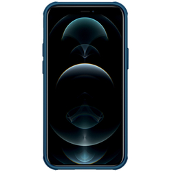 Чехол усиленный синего цвета от Nillkin для iPhone 13 Mini, серия CamShield Pro Case (защитная шторка для камеры)