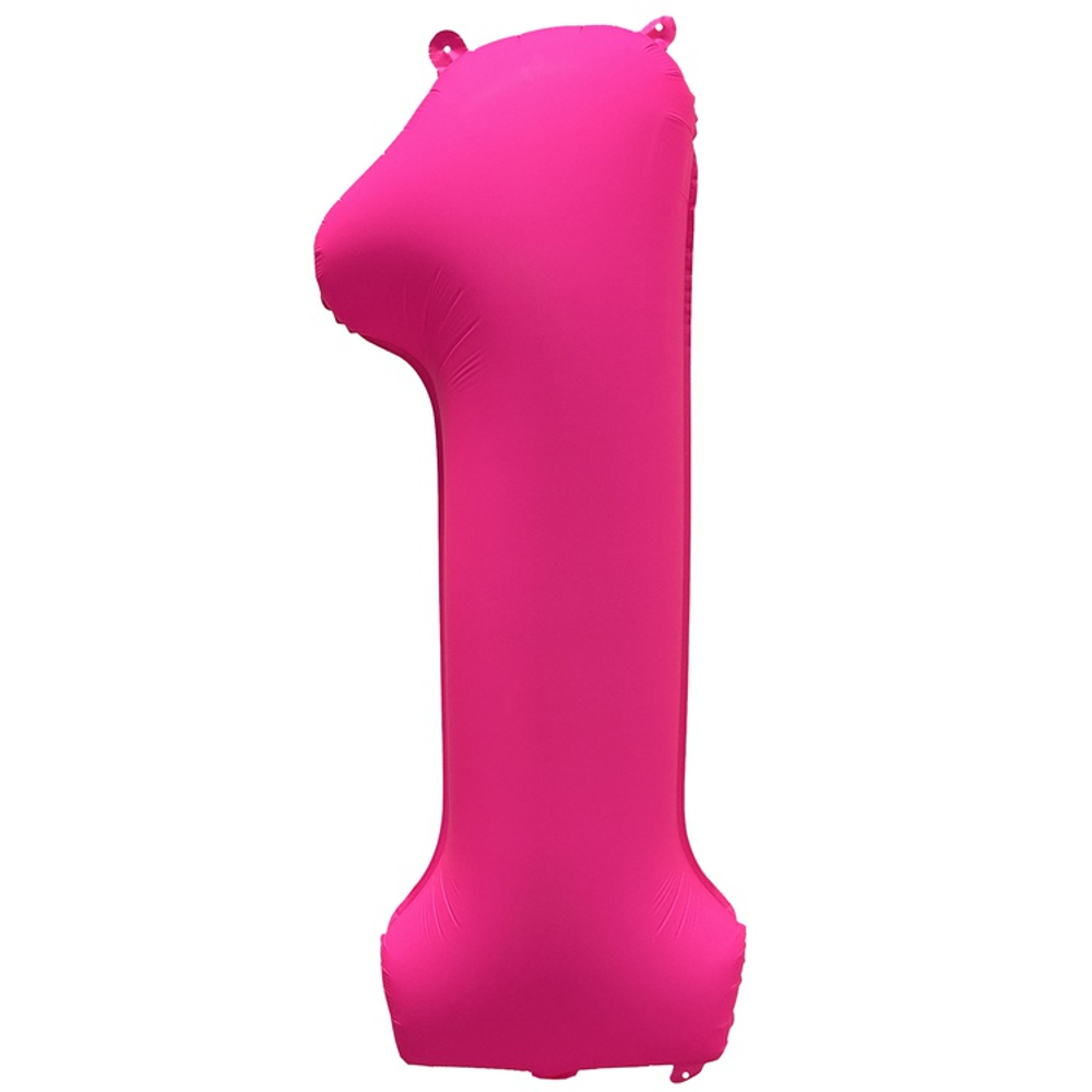 Шар фольгированный Цифра 1 101 см (Фуксия)