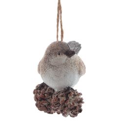 GAEM Украшение новогоднее "Птичка на шишке", L8 W6 H7,5 см, 2в.