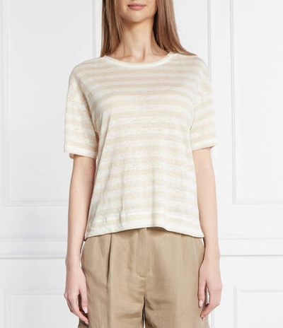 Льняная футболка FALLA Weekend MaxMara - бежевый(159411026)