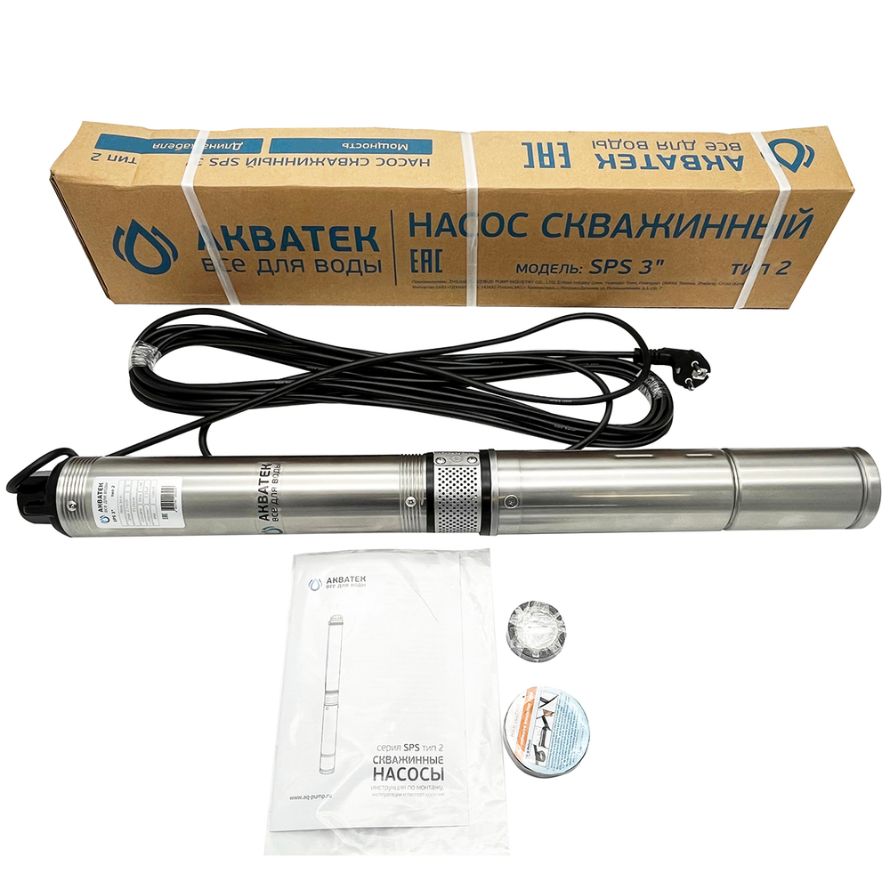 Насос скважинный Акватек SPS 2 3" 3-89 кабель 50 м