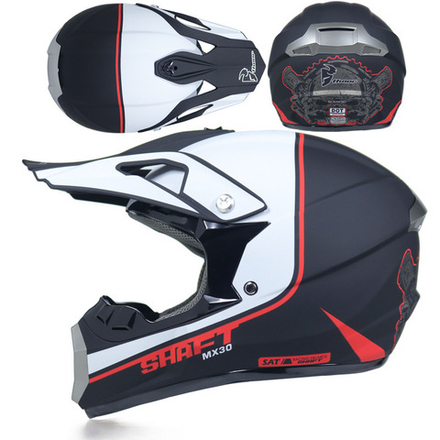шлем кроссовый SHAFT MX30 чёрно-белый L