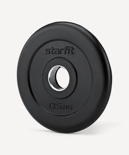 Диск обрезиненный BB-202 d=26 мм, стальная втулка, черный, 0,5 кг