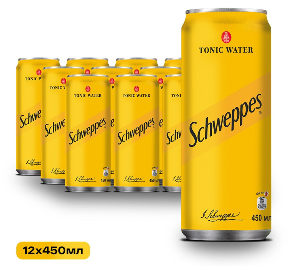 Тоник Schweppes 0,45 л. in can, в упаковке (12 шт)
