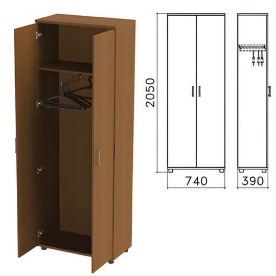Шкаф для одежды "Монолит", 740х390х2050, цвет орех гварнери, ШМ49.3