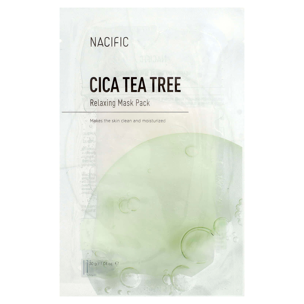 Nacific, Расслабляющая маска для лица Cica Tea Tree, 1 листовая маска, 30 г (1,05 унции)