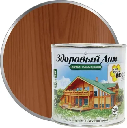ЗДОРОВЫЙ ДОМ деревозащитное средство орех 0,8л (LAKRA)