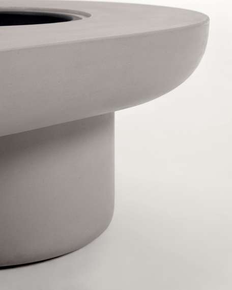 Журнальный столик-скамья с кашпо Taimi, серый бетон