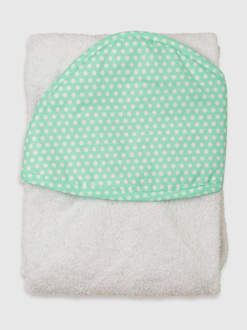 Полотенце-уголок топотушки М5-7 махра 100*75 см горох бирюзовый