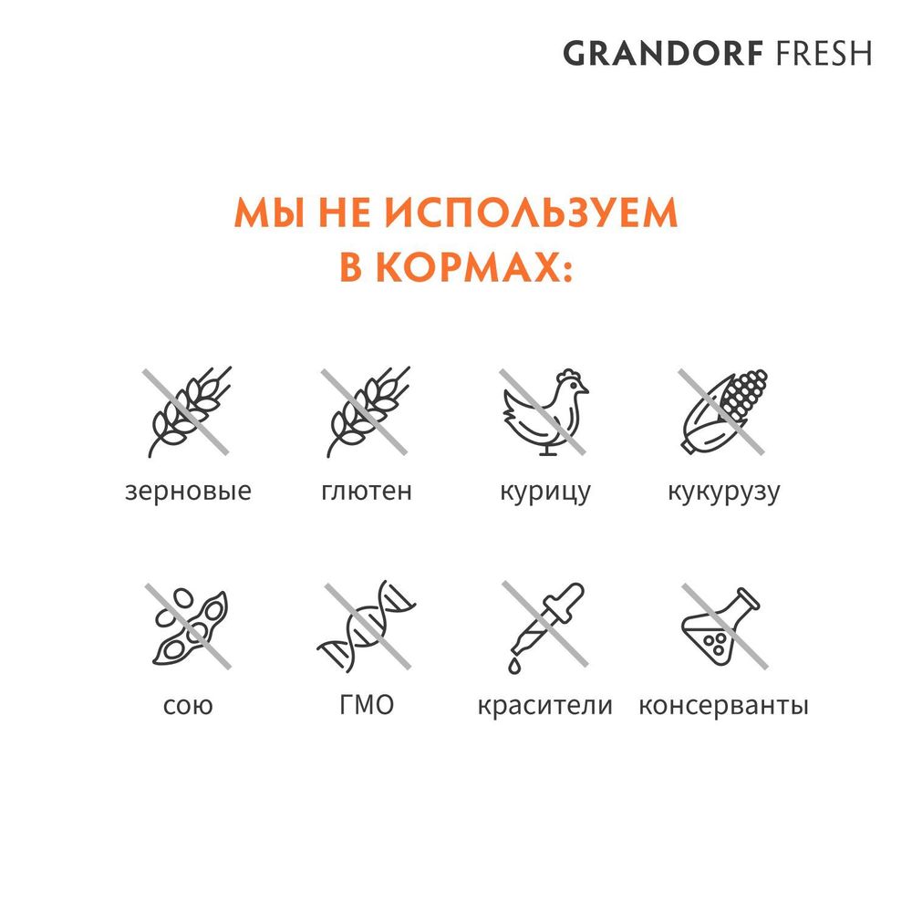 Уценка! Срок 02.08.26/ Сухой корм GRANDORF Fresh Cat ADULT Lamb&Sweet Potato для кошек из свежего мяса ягненка с бататом