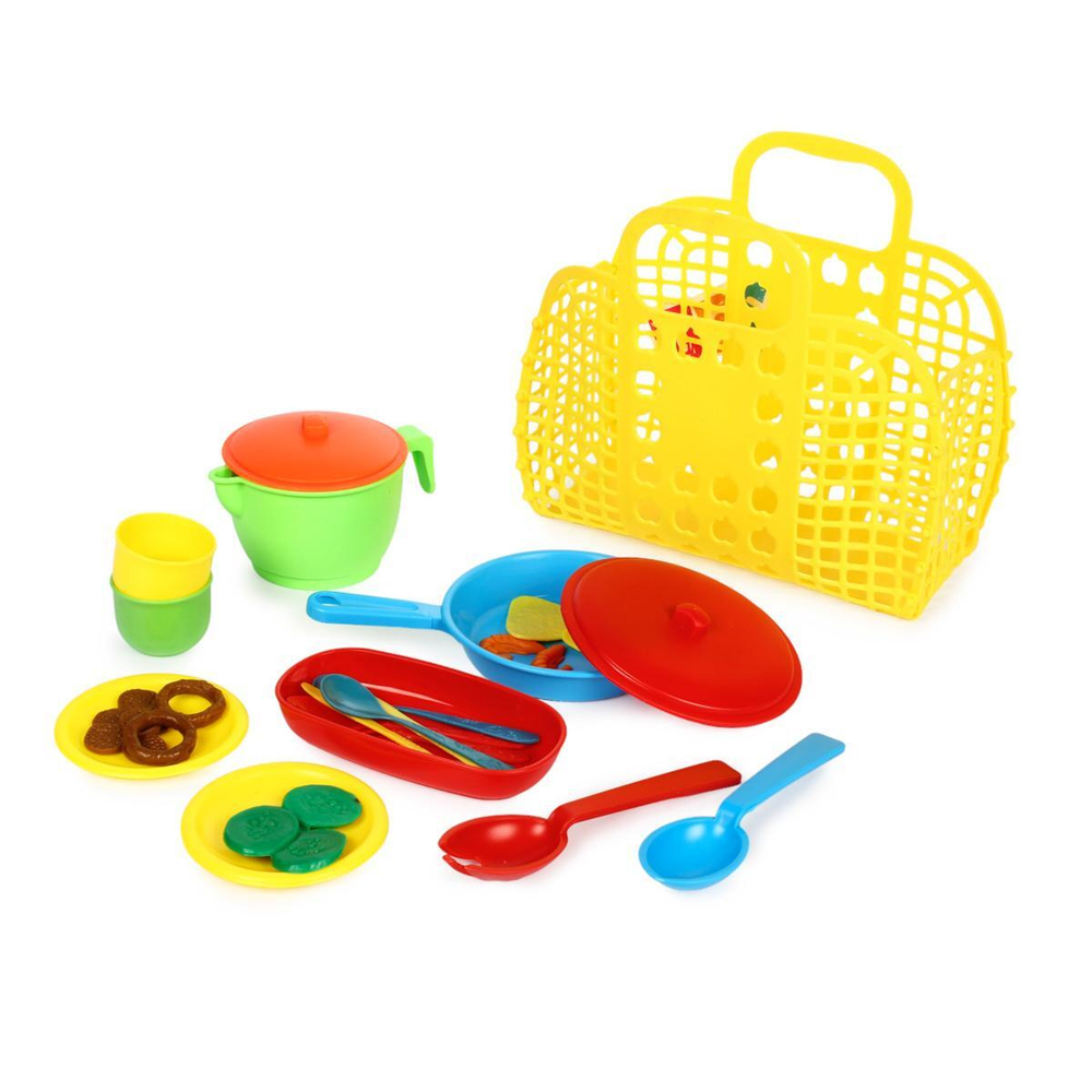 Пластмассовый игрушечный набор "Посуда", упакет полиэтилен пакет