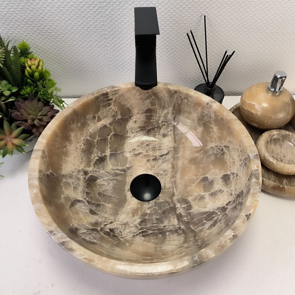 Раковина из оникса Bowl Grey TinLip BO-62969 40*40*15 44
