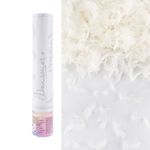 Пневмохлопушка (12/30 см), Большого Счастья, Перья, Белый, 1 шт.