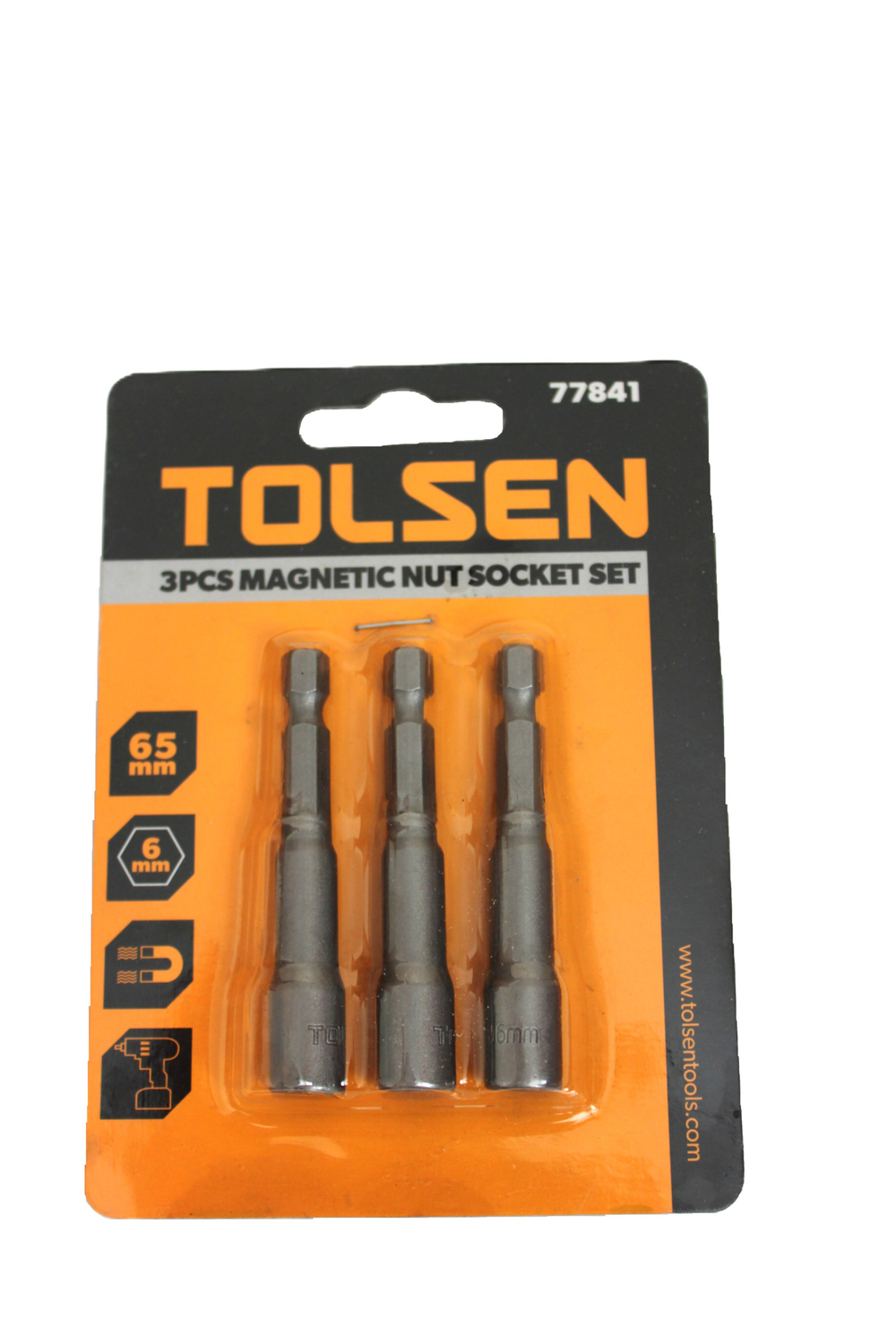 Набор бит с торцевыми магнитными головками TOLSEN 6х65мм 3шт. 77841