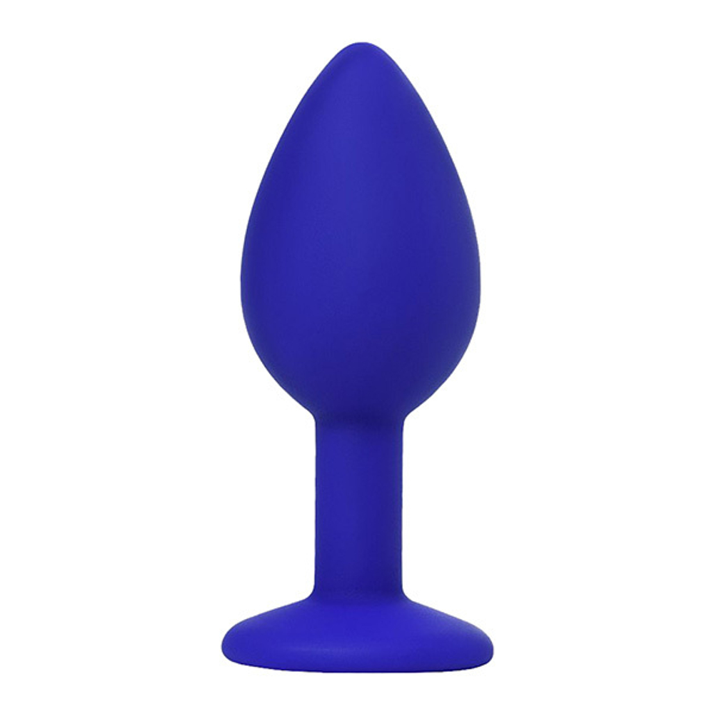 Синяя силиконовая анальная пробка 7см с прозрачным кристалллом ToyFa ToDo Brilliant 357012