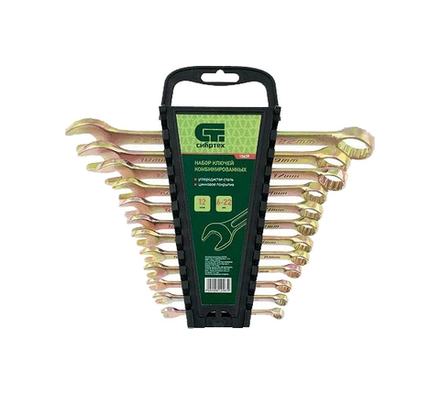 Набор ключей комбинированных, 6-22 мм, 12 шт Сибртех