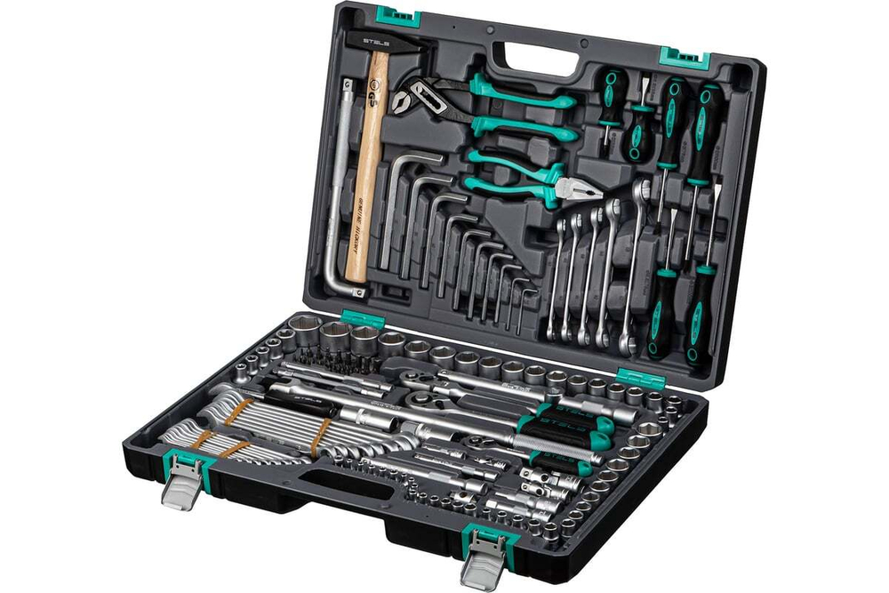 Набор инструментов 1/2",3/8",1/4",CrV пластик.кейс