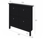 Обувница 4 ящика КЫМОР (HEMNES), 106х101х22 см, черный